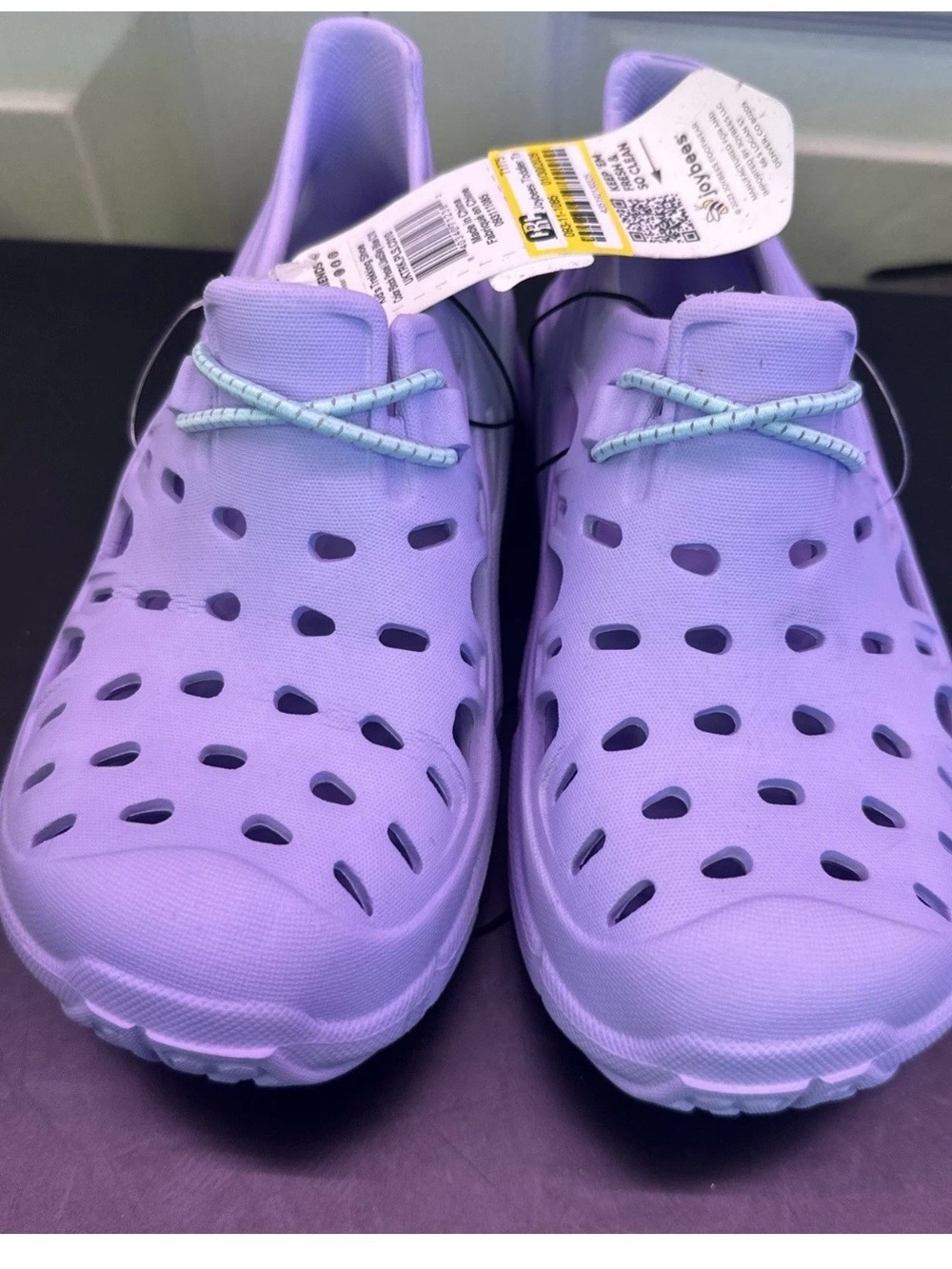 Kids Lavender Slip-On Ventilated Sandals with Easy Bungee b93se